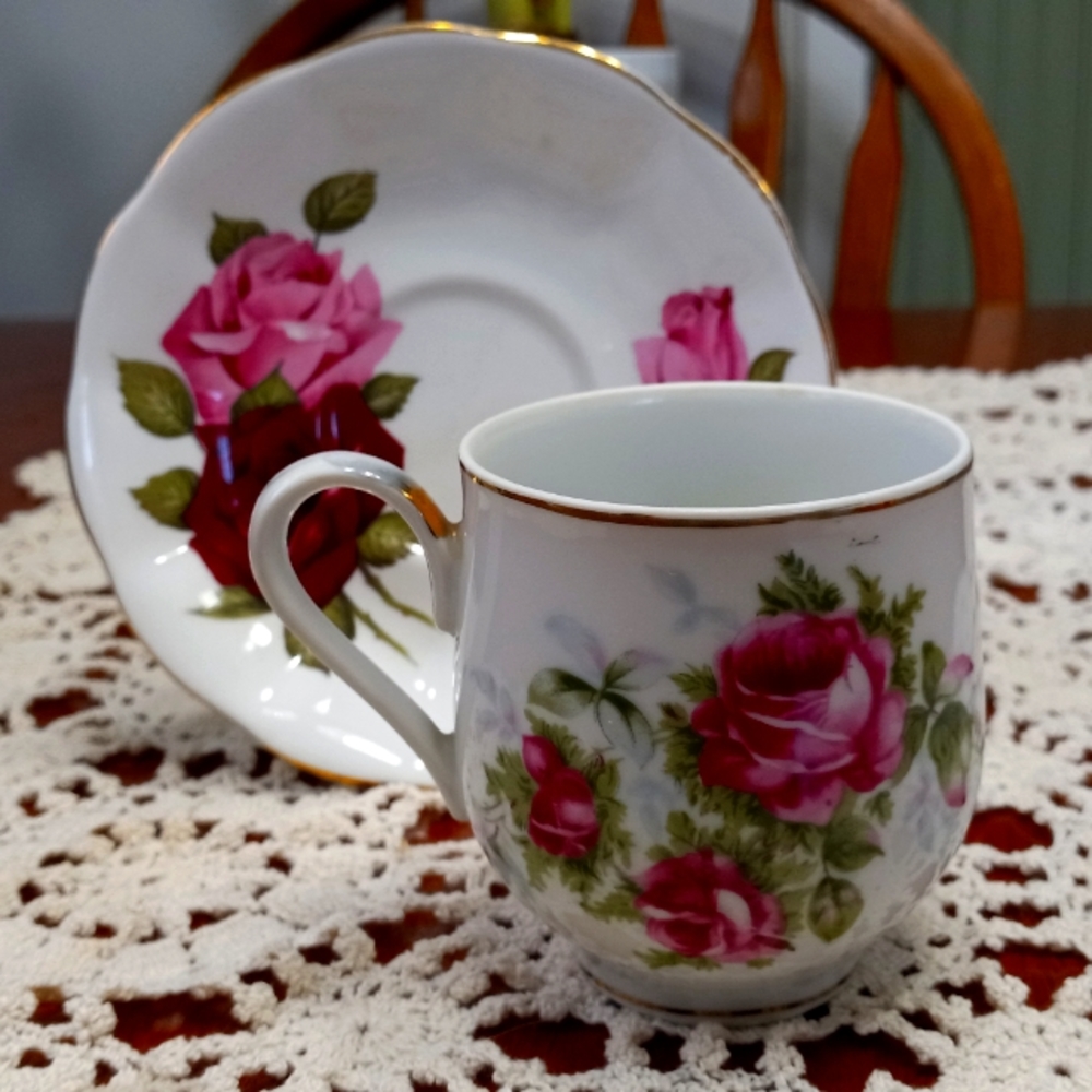 Roses Tea Cup and Saucer